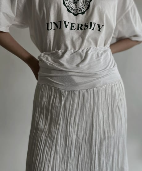 【USED】 White Cotton Long Skirt / 220507-032