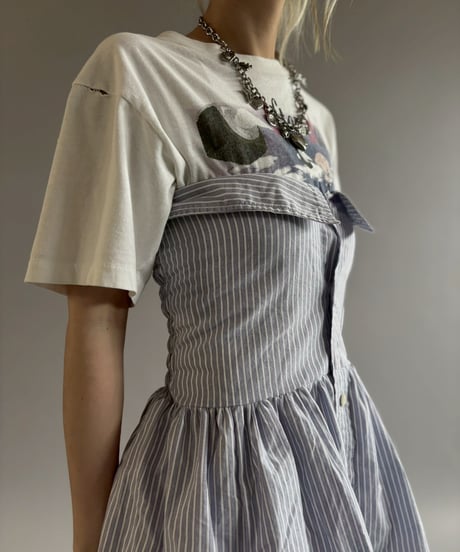 【RE;CIRCLE】  RE Stripe Shirt Mini One-Piece / 260611-005