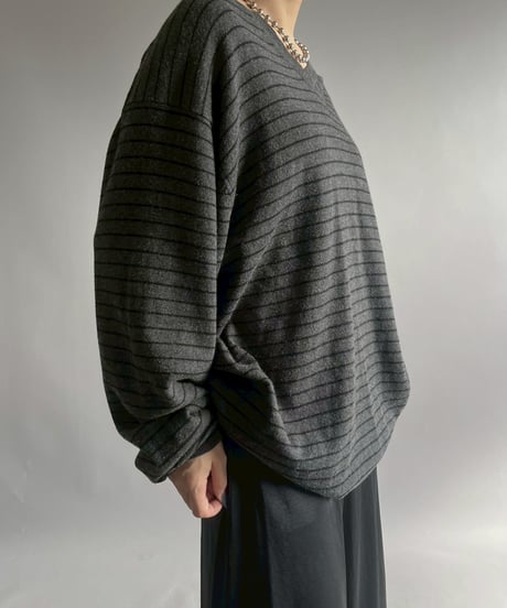 【USED】 Cotton Cashmere Border Knit / 251122-014