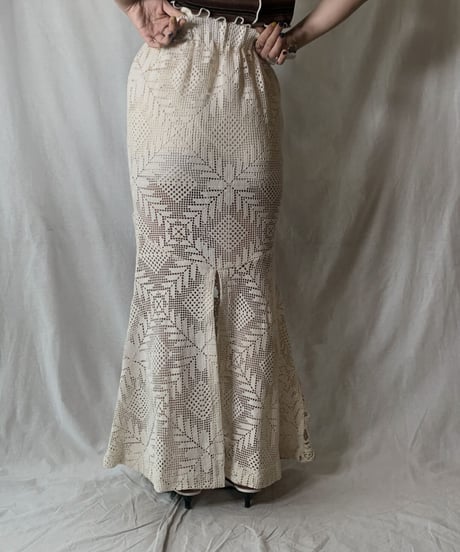 【RE;CIRCLE】 RE Crochet Long Skirt②/210512-017