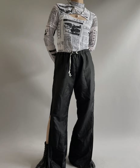 【USED】  L/S Patterned Power net top / 230916-028