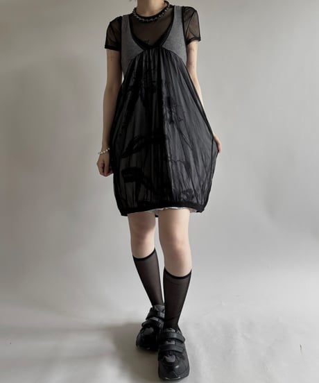 【USED】 Border Flower Pattern One-Piece  / 250531-015