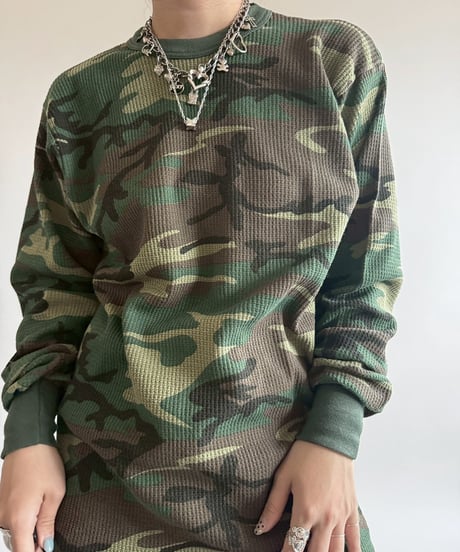 【USED】 Camo Waffle L/S Top /250412-039