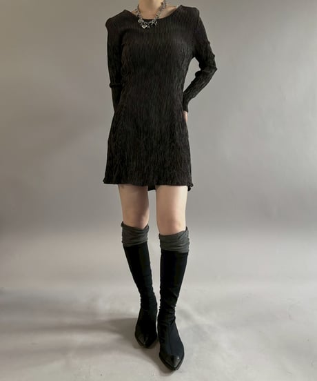 【USED】 Made in ITALY Pleated Design Mini One-Piece /260221-015