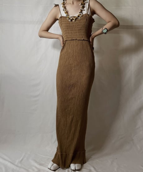 【USED】  Poly Camisole Pleats One-piece/20210819-023