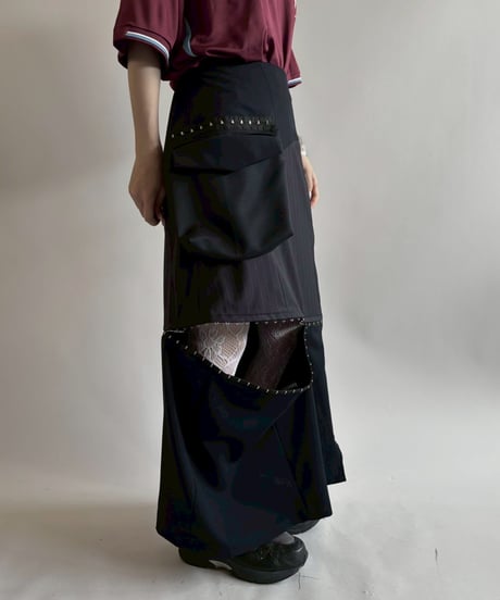 【RE;CIRCLE】 RE Suit Asymmetry Long Skirt/ 250717-019
