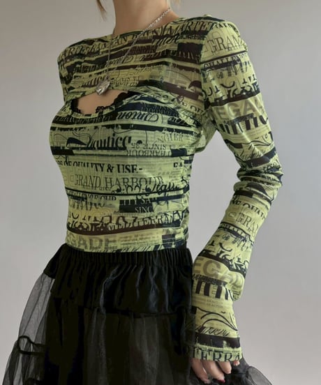 【USED】 Sheer Layered Design Top / 251227-002