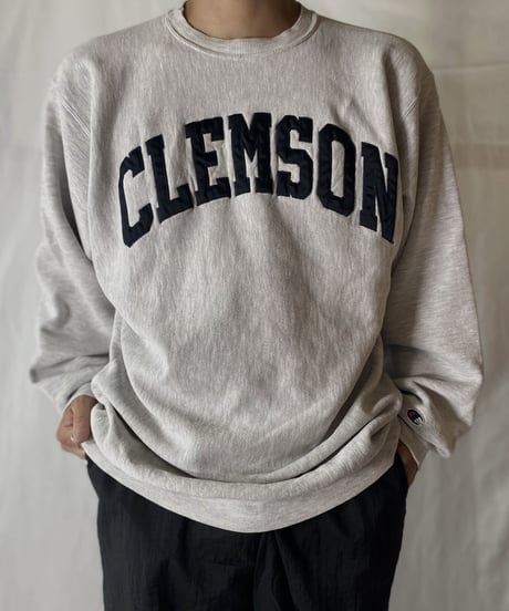 【USED】  90's MEXICO Champion Reverse Weave Sweat CLEMSON/210902-027