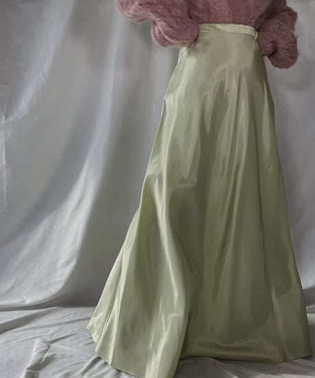 【USED】 Poly Long Skirt made in USA ① / 220107-005