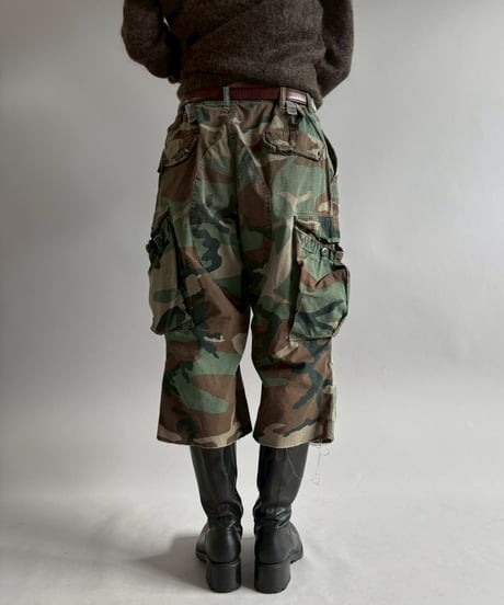 【USED】 Military Camouflage Cut Off Paint Pants /260117-018