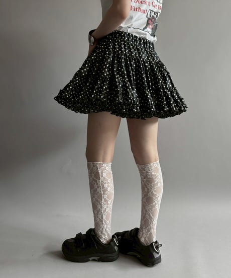 【USED】 Pplkadot volume frill tiered mini skirt / 250913-006