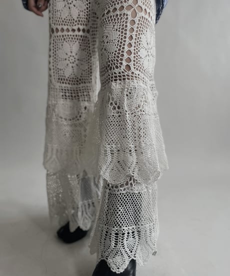 【RE;CIRCLE】 RE Crochet Tiered Pants / 220623-030