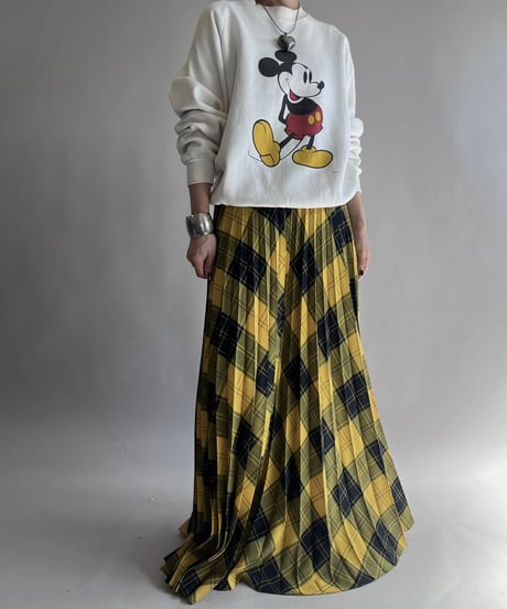 【USED】 Check Patterned Pleats Kilt Skirt / 241019-023