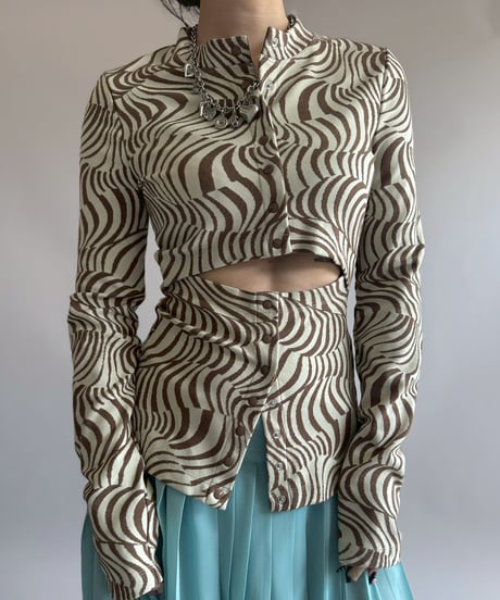 【USED】 ECKHAUS LATTEA Zebra Pattern Top/ 260404-016