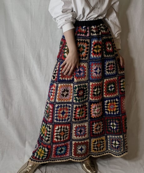 【USED】　Granny Knit Long Skirt①/210404-009