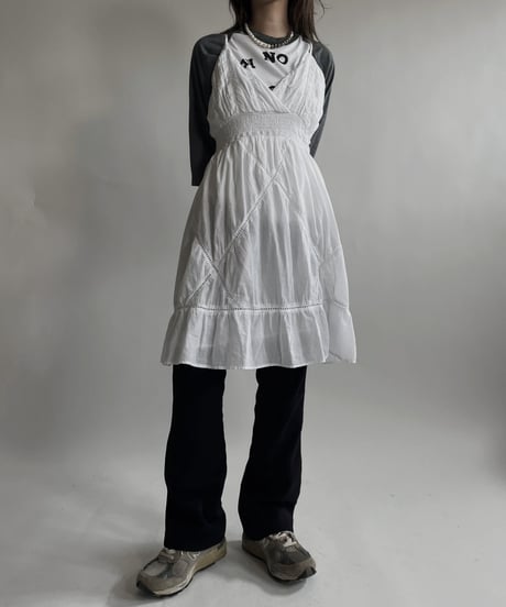 【USED】 White Cotton Camisole One-piece / 220423-045