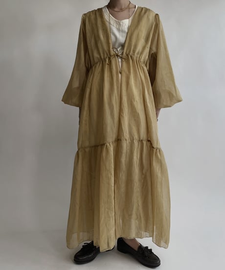 【RE;CIRCLE】 RE Sheer Mustard Yellow Gown / 220721-004