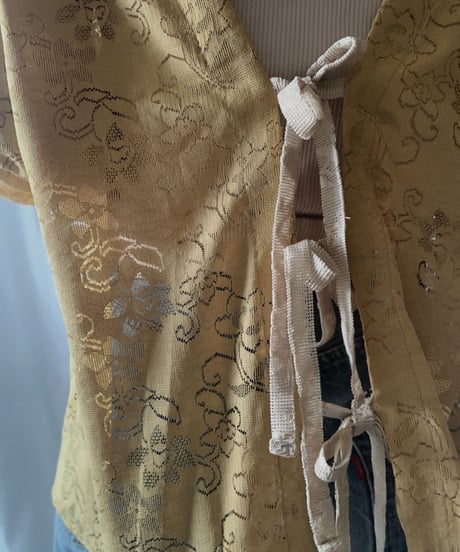 【RE;CIRCLE】 RE Lace Back Ribbon Blouse①/210630-001