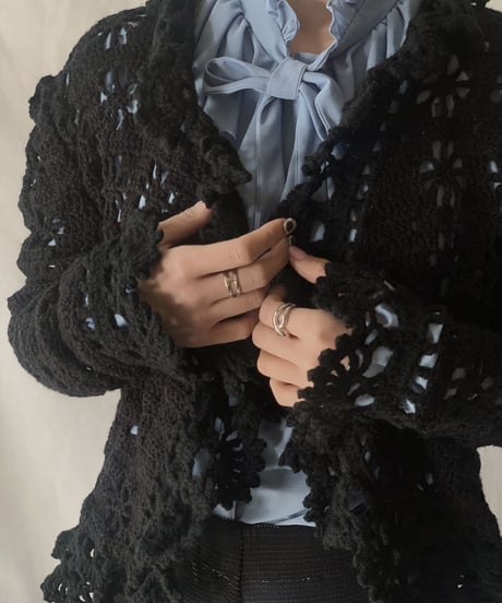 【USED】Crochet Knit Cardigan③/210217-041