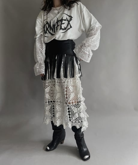 【USED】 Leather Skirt Black / 230304-009