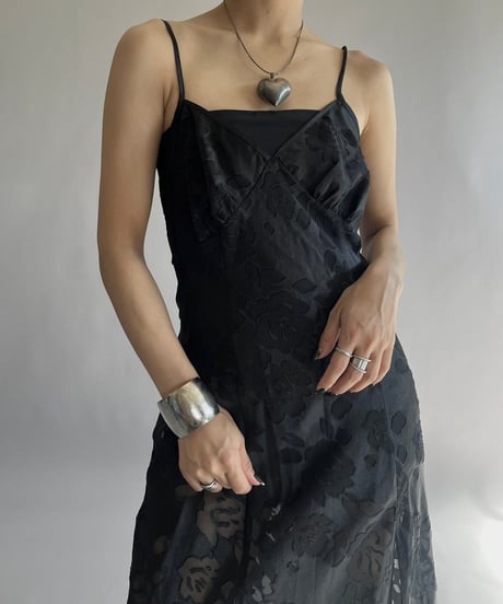 【USED】 Flower Patterned Camisole Long One-Piece/25227-005