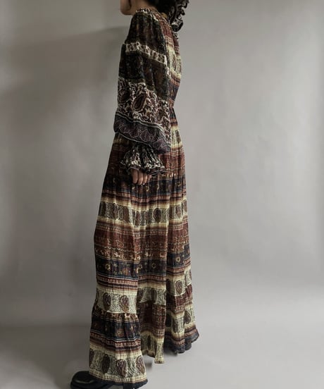 【RE;CIRCLE】 RE Indian Cotton Balloon Sleeved One-piece / 220901-004
