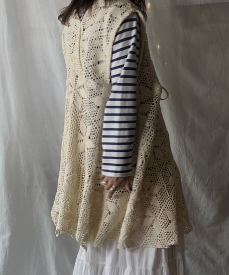 【RE;CIRCLE】  RE Crochet Long Vest /210512-004