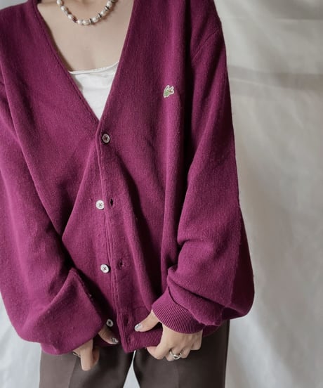 【USED】   LACOSTE Knit Cardigan④/210930-031