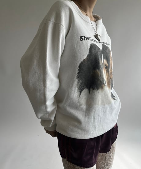 【USED】 Made in USA 90's Calcru Shetland Sheepdog Sweat /250215-009