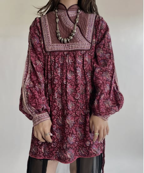 【売約済】 Indian Long Sleeves One-piece / 220514-028