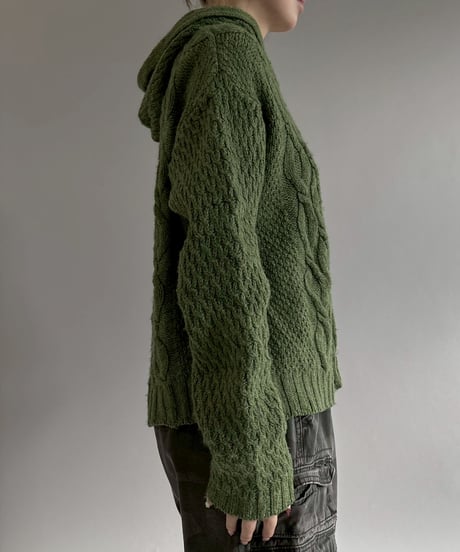 【USED】 Knit Zip Parka / 260124-021