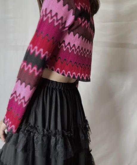 【USED】  Crochet Knit L/S Top⑥/211014-045