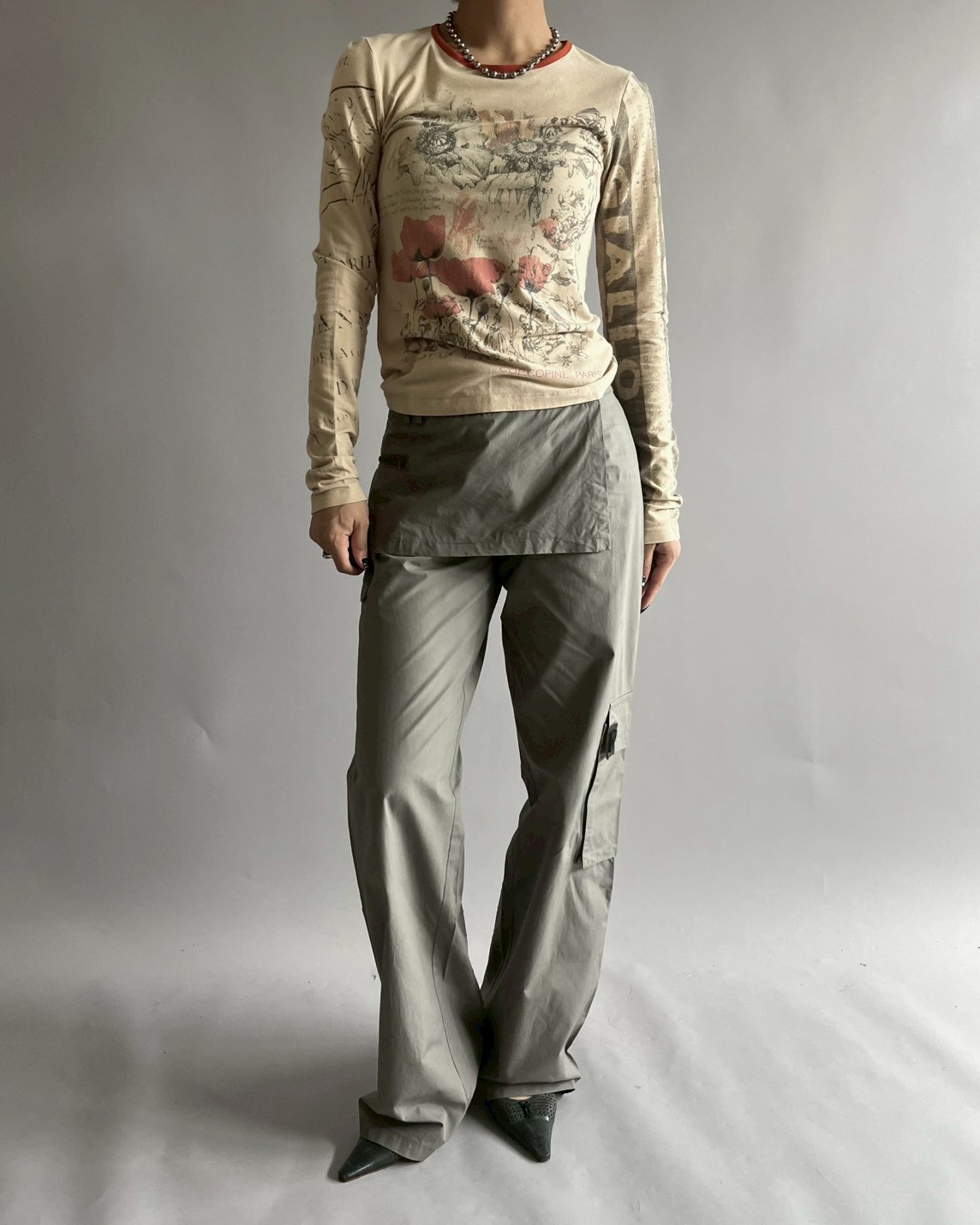 Cop Copine パワーネット 長袖 Tシャツ フランス製 ストレッチ S Cop Copine パワーネット 長袖 Tシャツ フランス製 ストレッチ S