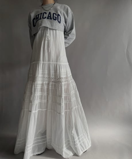 【USED】 White Cotton Camisole One-piece / 221203-032