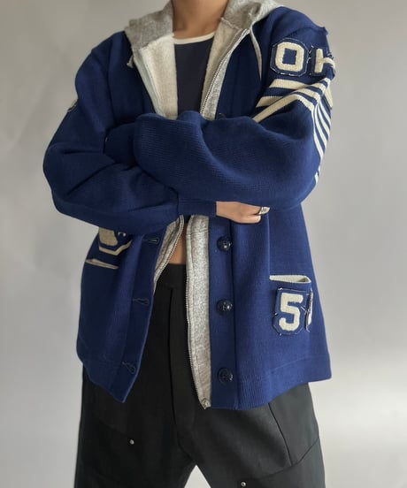 【USED】 Vintage Wool Lettered Cardigan/250118-018