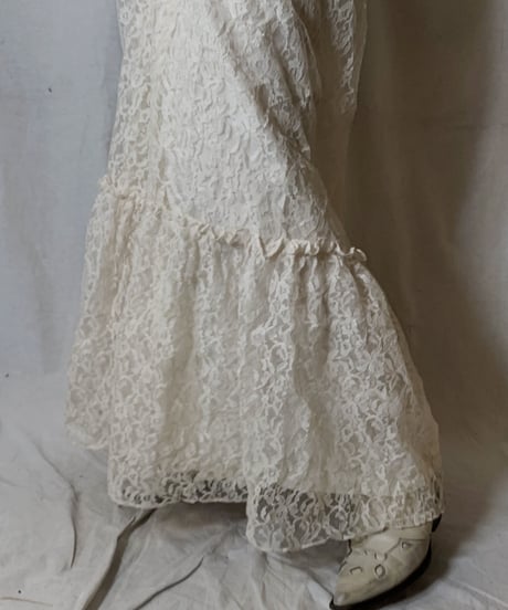 【USED】  USA Flower Patterned Lace Dress③/210429-035