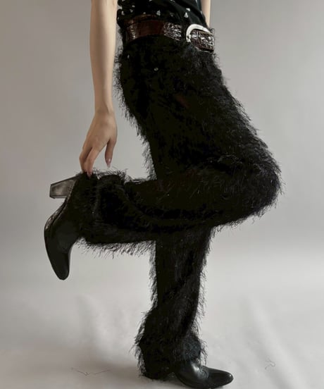 【USED】 STUDIO XTC Sheer Fringe Design Lame Pants / 260704-021