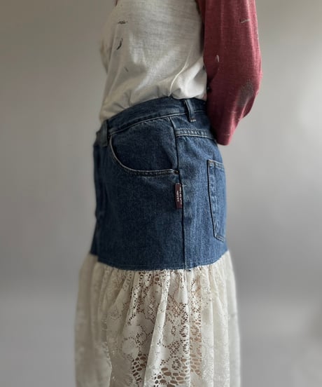 【RE;CIRCLE】 RE Denim Lace Switching Skirt / 240801-005