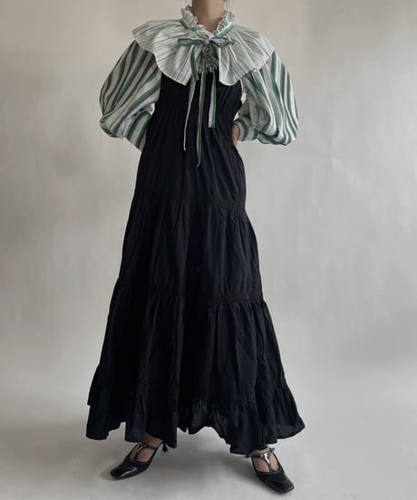 【RE;CIRCLE】 RE Striped Shirt Detachable Collar + Bolero / 220609-004