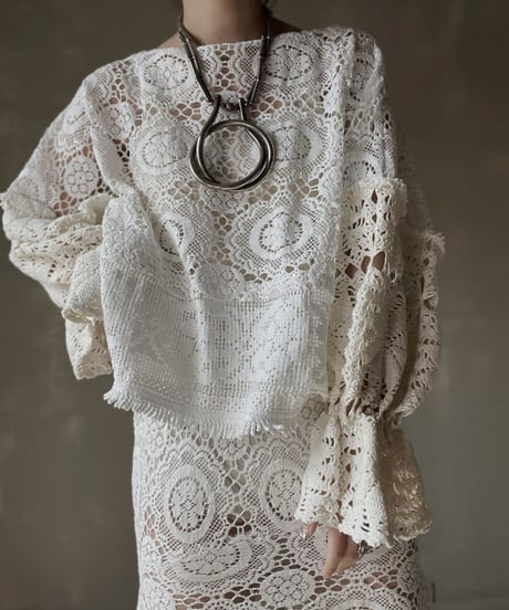【RE;CIRCLE】 RE Crochet Patchwork L/S Top⑨/20220317-015