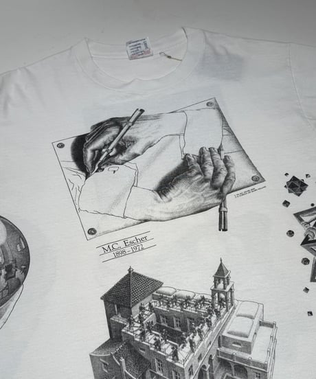 【USED】 Made in USA 90's SOFTEE M.C. ESCHER T-Shirt /250621-029