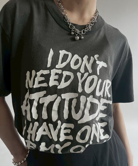 【USED】  Made in USA 80~90's Message T-Shirt/250510-022