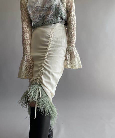 【USED】 Design Fur Long Skirt/ 241006-024