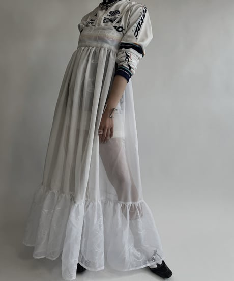 【RE;CIRCLE】 RE Sheer White Camisole One-piece / 220721-003