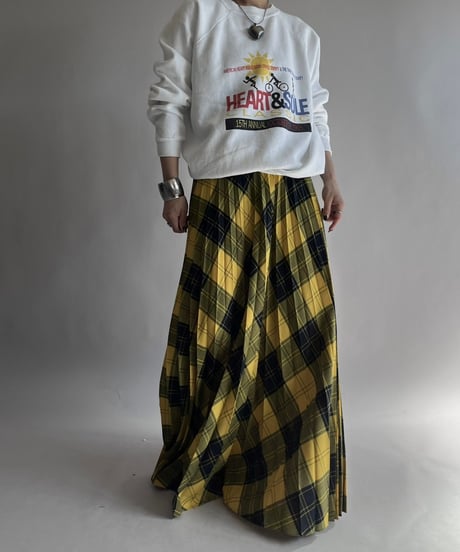 【USED】 Check Patterned Pleats Kilt Skirt / 241019-023