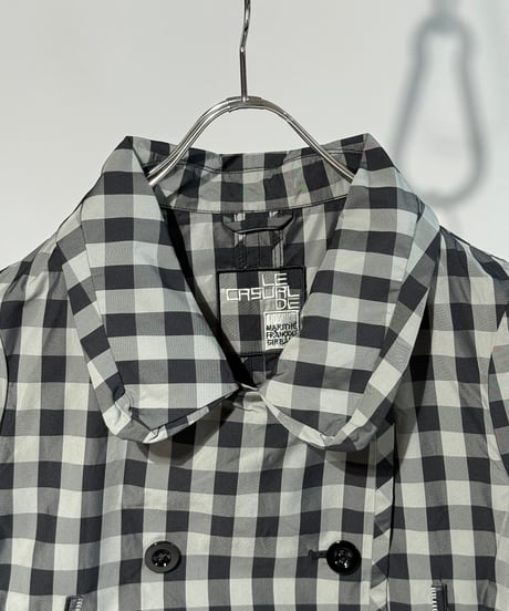 【USED】 Marithé+François Girbaud Packable Checkered Double-Breasted Coat /MS2511-001
