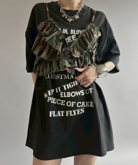 【RE;CIRCLE】 RE Camo Back Ribbon Frill Bustier / 260618-004
