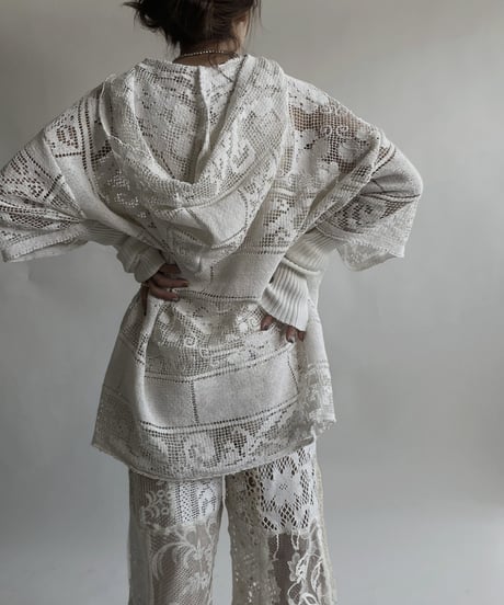 【RE;CIRCLE】 RE Crochet Lace S/S Hoodie / 220427-027