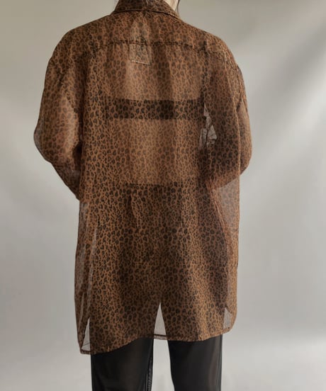 【USED】  L/S Leopard Patterned Sheer Shirt / 230907-008