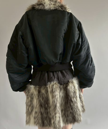 【RE;CIRCLE】  RE MA-1 Patched Fur Collar Short Jacket Black/ 251120-004